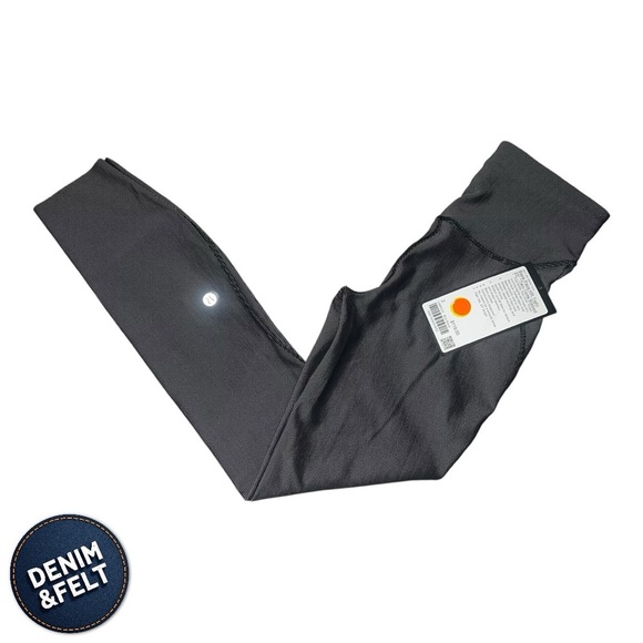 Lululemon Base Pace High-Rise Tight 25" *Two-Tone Ribbed Black / Gull Grey | NEW - Picture 2 of 13